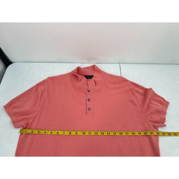 Massimo Dutti XXL Pink Salmon Knit Polo Extrafine Cotton - Picture 5 of 11
